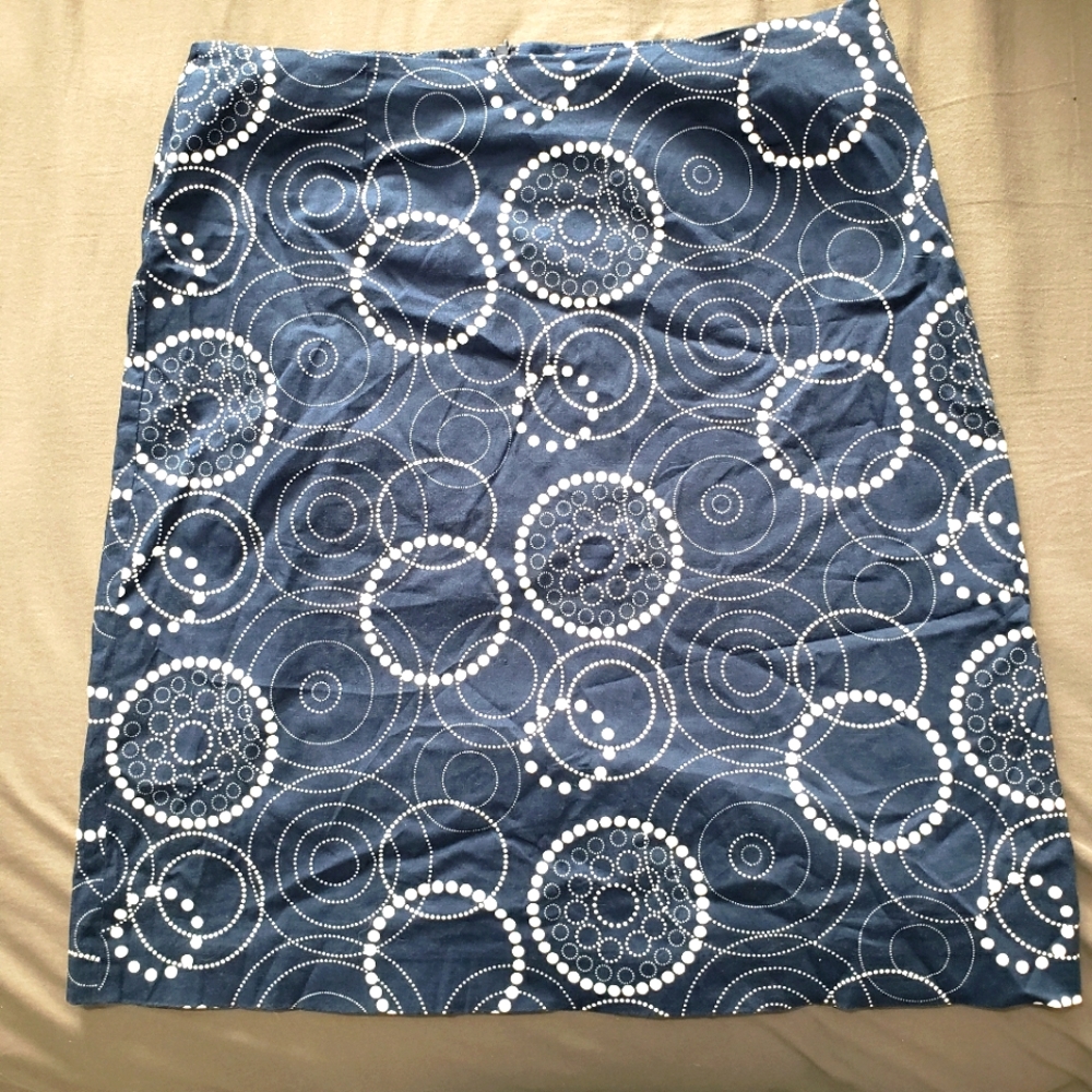 Cleo navy blue patterned midi skirt size 12